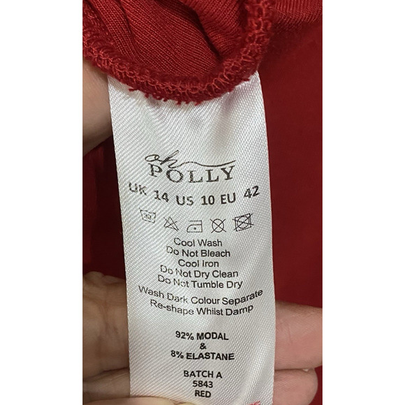 Oh Polly Jumpsuit Womens Sz 10‎ Red Plunge Back Wide Leg Stretch Sexy Party NWT - Picture 7 of 11